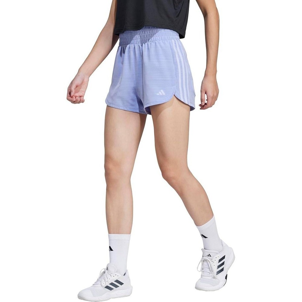 Adidas Pacer Woven High Shorts Women XS Violet NEW 3-Stripe Training JD2298